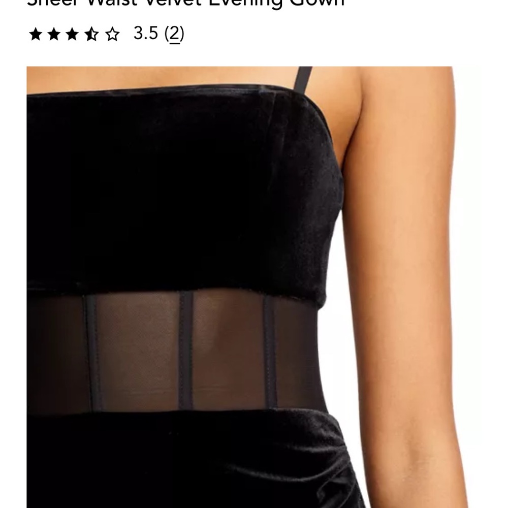 BCBGMAXAZRIA sheer waist velvet evening gown - Picture 9 of 9